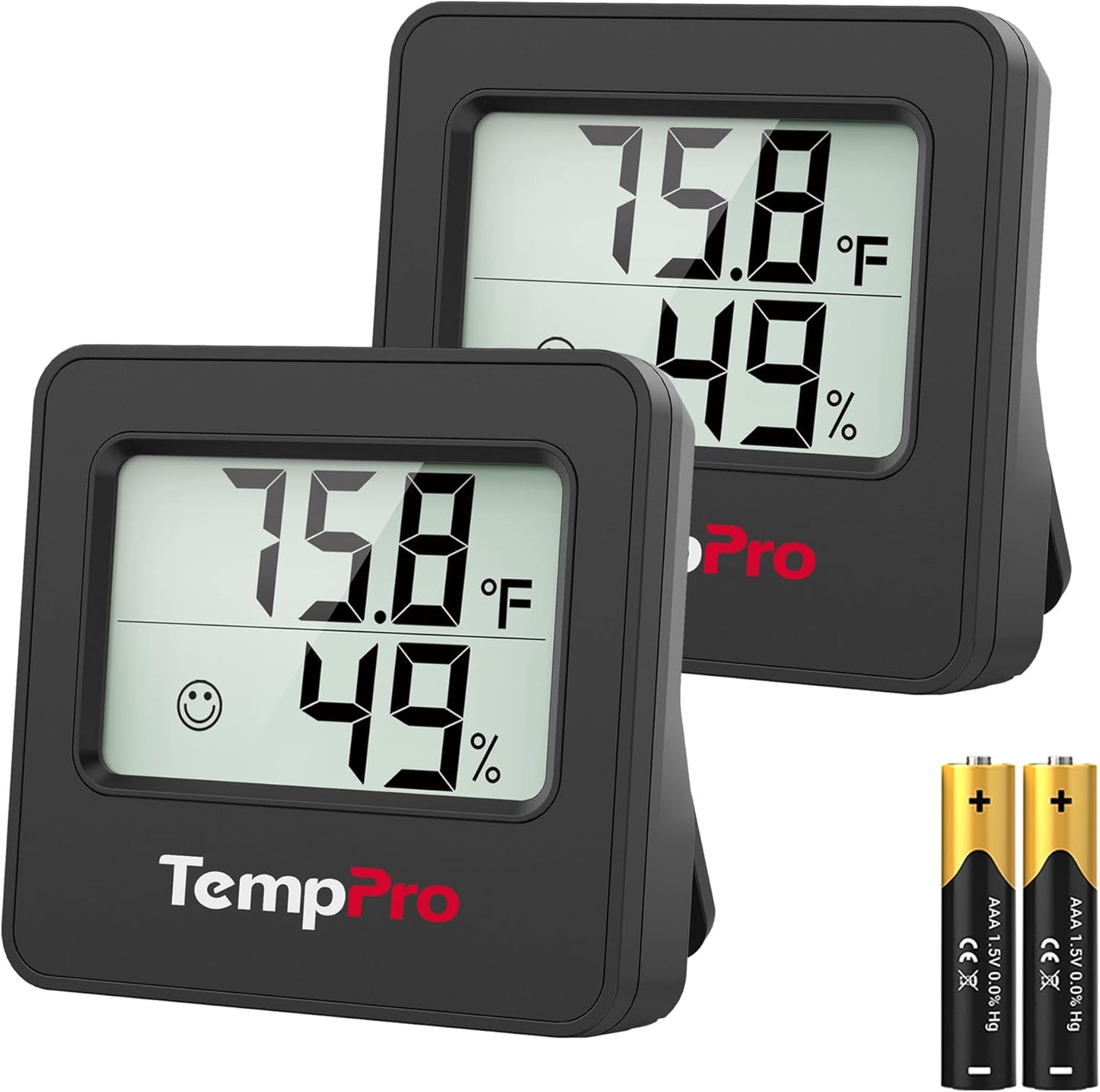 TempPro TP157 Hygrometer Indoor Thermometer for Home, Room Thermometer Humidity Meter with Accurate Temperature Humidity Sensor for Greenhouse Baby Room Office-2 Pack (Previously ThermoPro)
