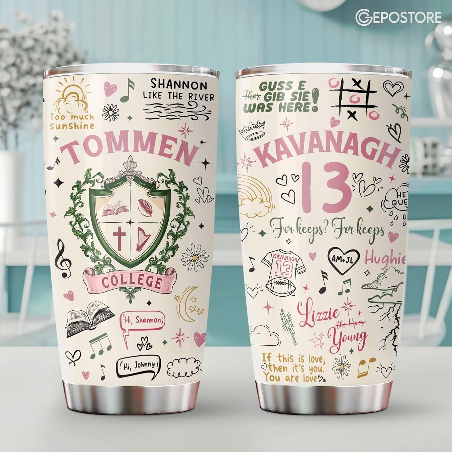 Book Inspired Romance Tumbler 20oz With Lid, Stainless Steel Insulated Coffee Travel Mug, Reading Aesthetic Gift For Book Lovers And Readers