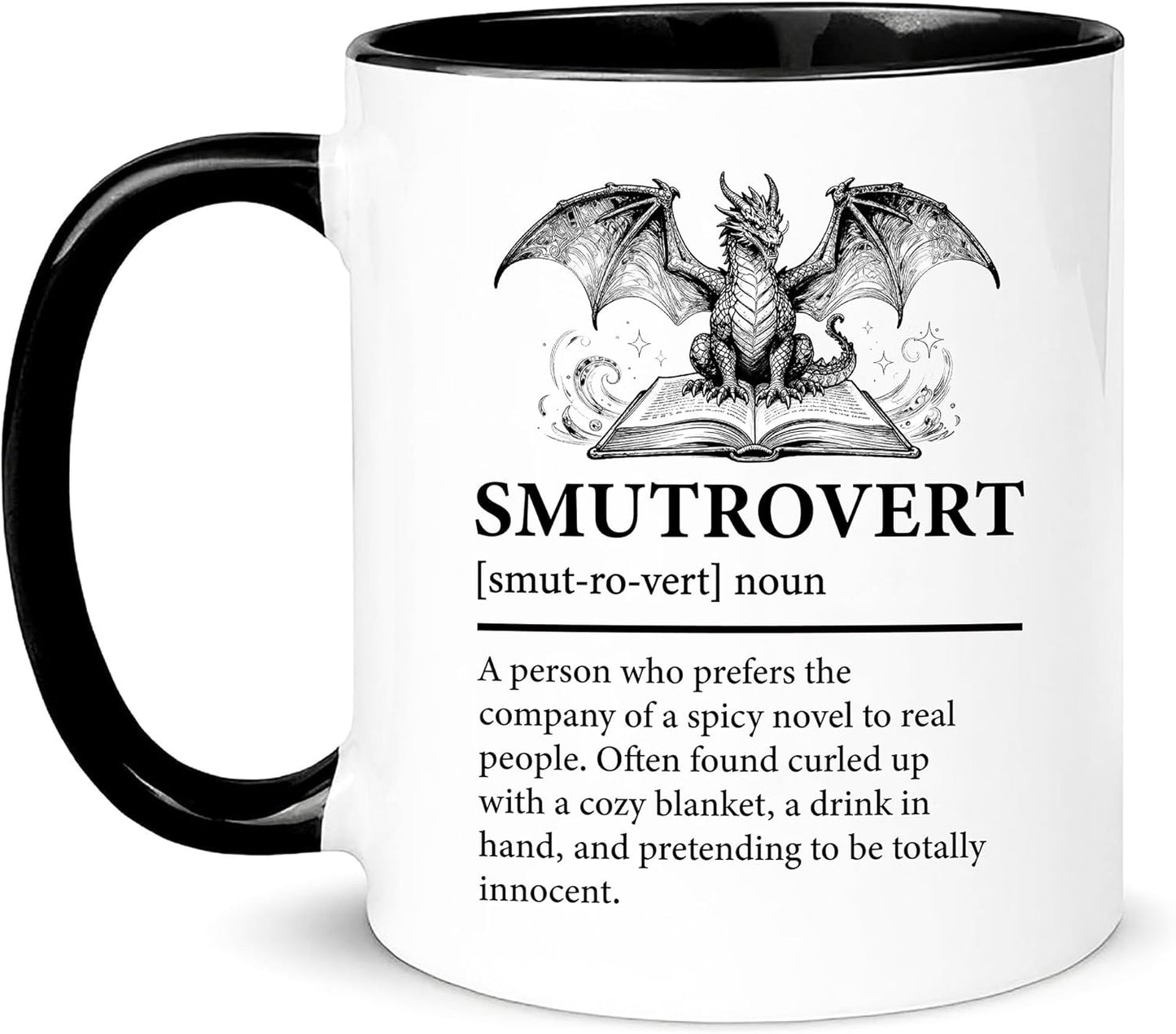 Smutrovert Definition Mug - Funny Reading Gift for Book Lovers, Spicy Romance Readers & Introverts - 11oz Ceramic Coffee Mug/Tea Cup with Humorous Dictionary Quote
