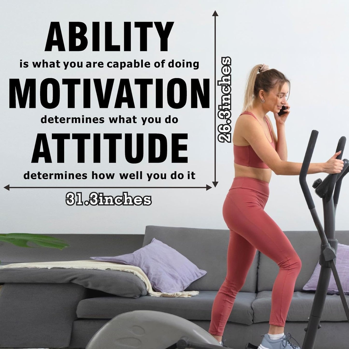 Inspirational Quotes Wall Stickers Large Vinyl Positive Saying Wall Decals Black Postive Quote Stickers Inspirational Lettering Decals Gym Motivational Quotes Stickers for Office Gym Home Decor