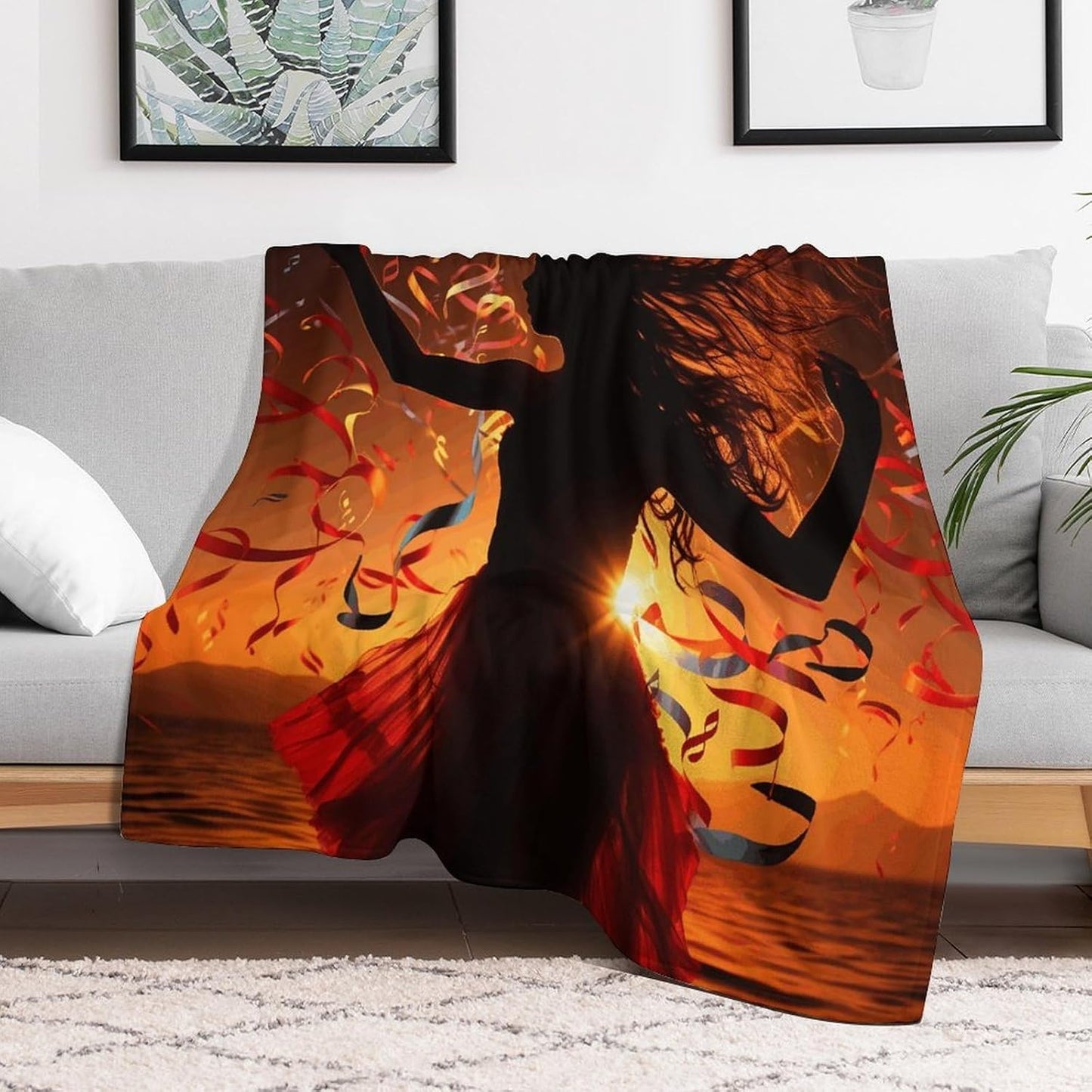 Dance Music Throw Blanket for Couch Super Soft Warm Lightweight Throw Blankets Cozy Flannel Bed Blanket Cute Decorative Blankets for All Seasons Home Decor Gift 30"*40"（76 * 100cm）