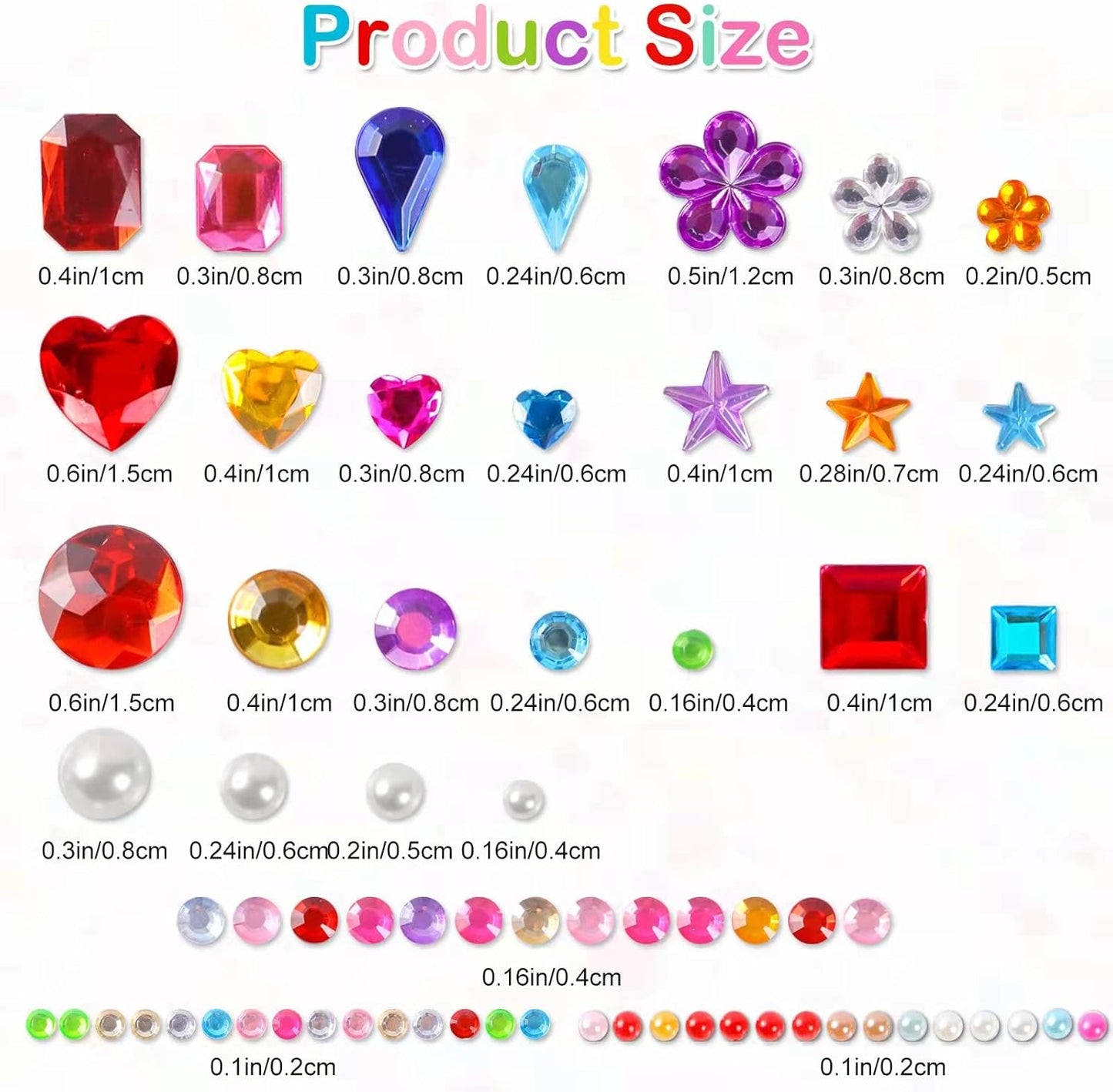 2774pcs Gem Stickers Jewels for Crafts, Self Adhesive Rhinestone Jewel Stick on Gems, Acrylic Bling Heart Stickers, Craft Supplies for Kids