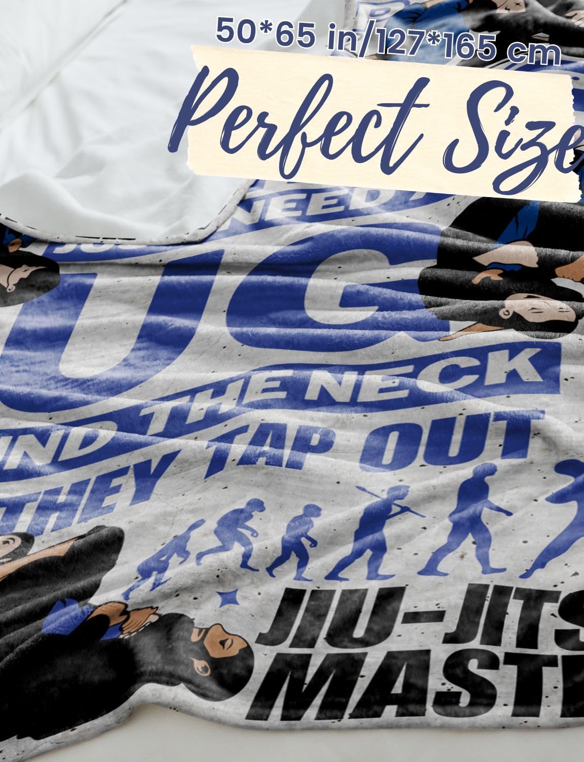 Jiu Jitsu Gifts, Jiujitsu Gifts for Men, Master, Instructor, BJJ Throw Blanket 50"x65", Soft Cozy Throw Blanket for Couch Bed Sofa