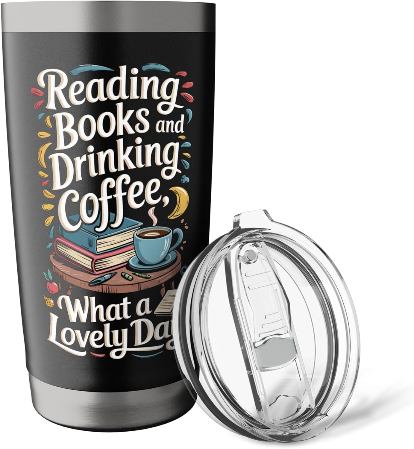 Reading Books And Drinking Coffee Bookish Books Reader Stainless Steel Insulated Tumbler