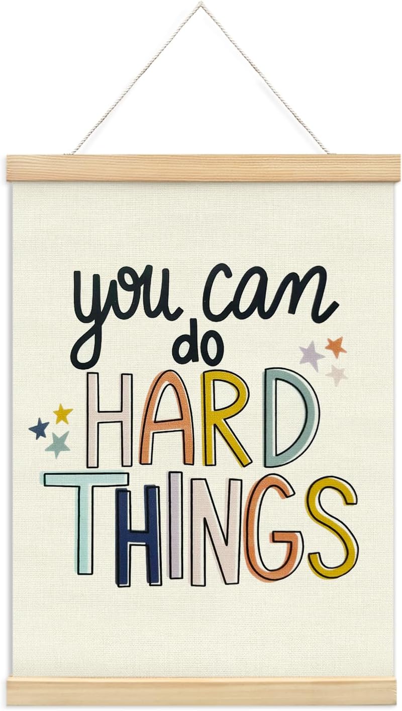 KDHTY Inspirational Wall Decor,Motivational Posters,Positive Affirmations Wall Art,Inspirational Wall Decor,You Can Do Hard Things,12x16 Inches