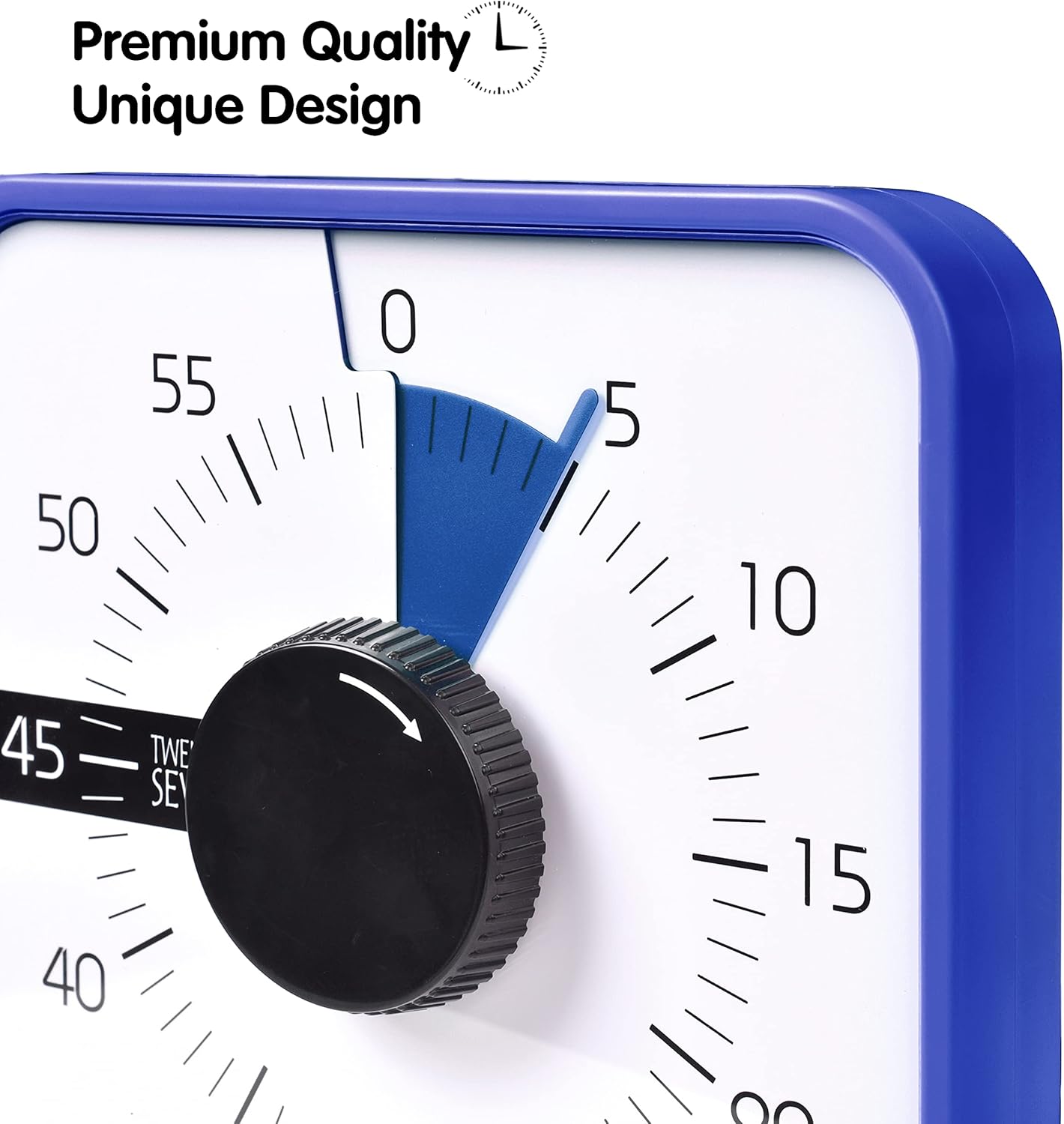 TWENTY5 SEVEN Countdown Timer 7.5 inch; 60 Minute 1 Hour Visual Timer – Classroom Teaching Tool Office Meeting, Mechanical Countdown Clock for Kids Exam Time Management Magnetic, Navy Blue