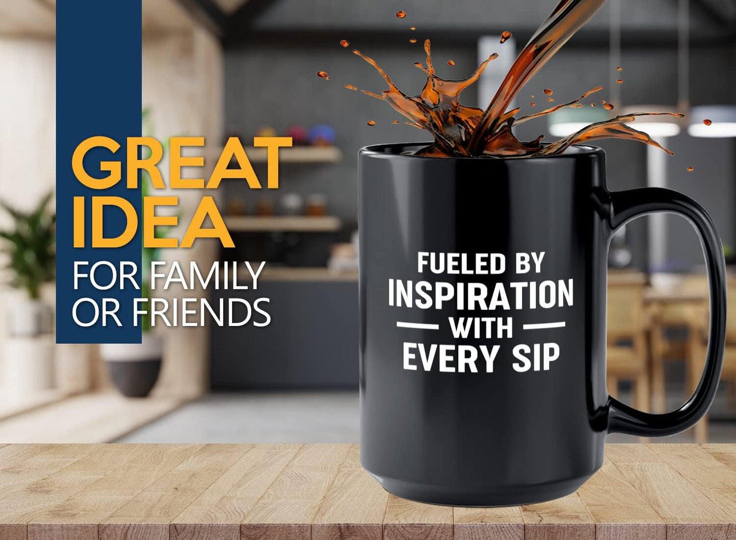 Journalist Coffee Mug 15oz Black -Fueled by Inspiration - Reading Lover Book Club Gift Author Appreciation Writer Journalism Novelist Scriptwriter