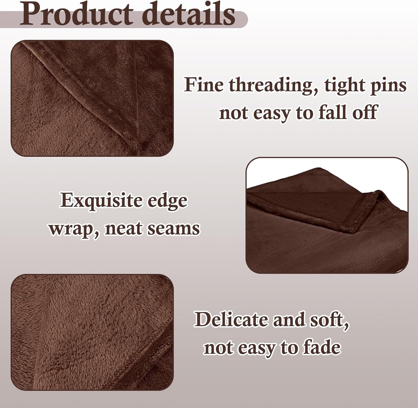 Plush Velvet Throw Blanket 66" x 90", Large Soft Warm Microplush Blanket for Couch & Bed, Cozy Fuzzy Winter Throw – Chocolate Brown