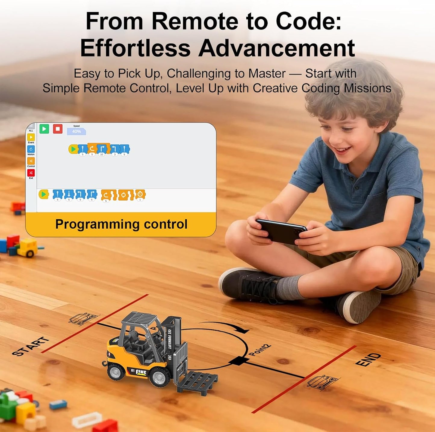 mini RC Forklift Toy - 1:64 Alloy Remote Control Crane with Liftable Forks,STEM Educational Construction Vehicle for Kids Age 6-12,Christmas Birthday Gift(mini Forklift)