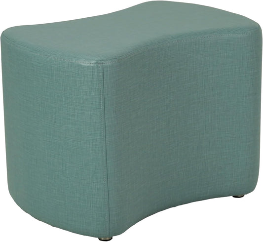 FDP Pro Series Bowtie Accent Ottoman (18" Height) Hand Upholstered Commercial Furniture for Hotel Lobby, Office, Restaurant, Home Collaborative and Configurable Seating - Sky Blue Crosshatch