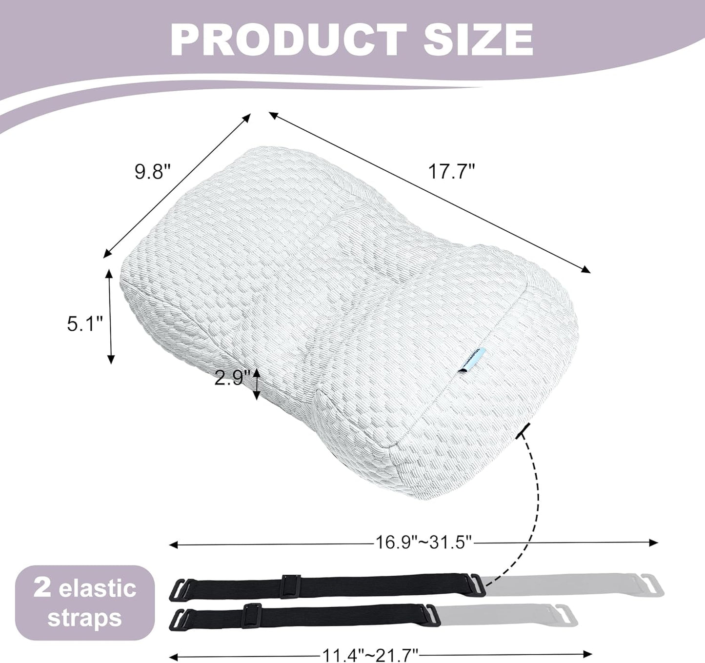 Adjustable Neck Pillow for Recliner, Headrest Pillow for Chair & Couch Support - Ergonomic Design Cushion with 2 Adjustable Strap, Recliner Head Pillow for Office, Home, Traveling (Grey)