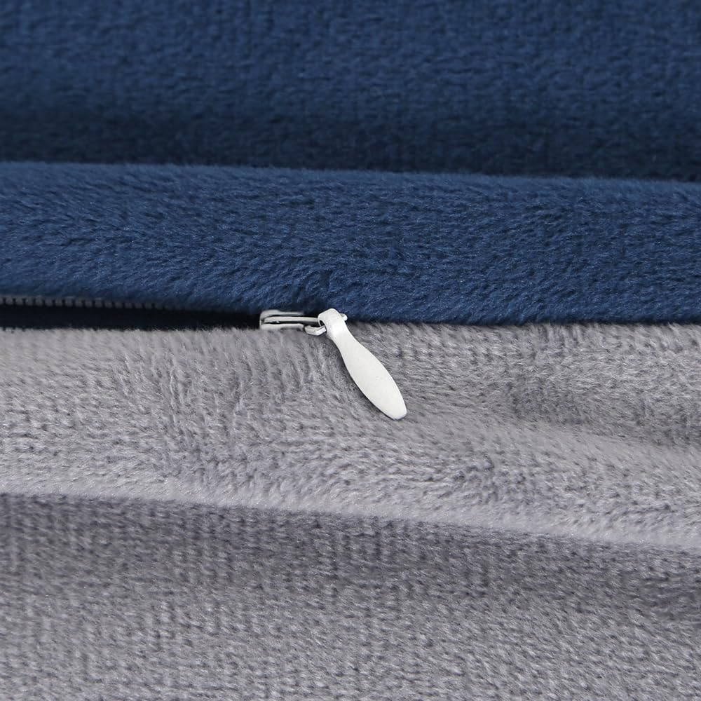 ele ELEOPTION Rectangular Pregnancy Pillow for Sleeping Pregnant Women Bed Head Pillow Support for Back, with Detachable and Adjustable Cover 20 * 55in Blue Gray