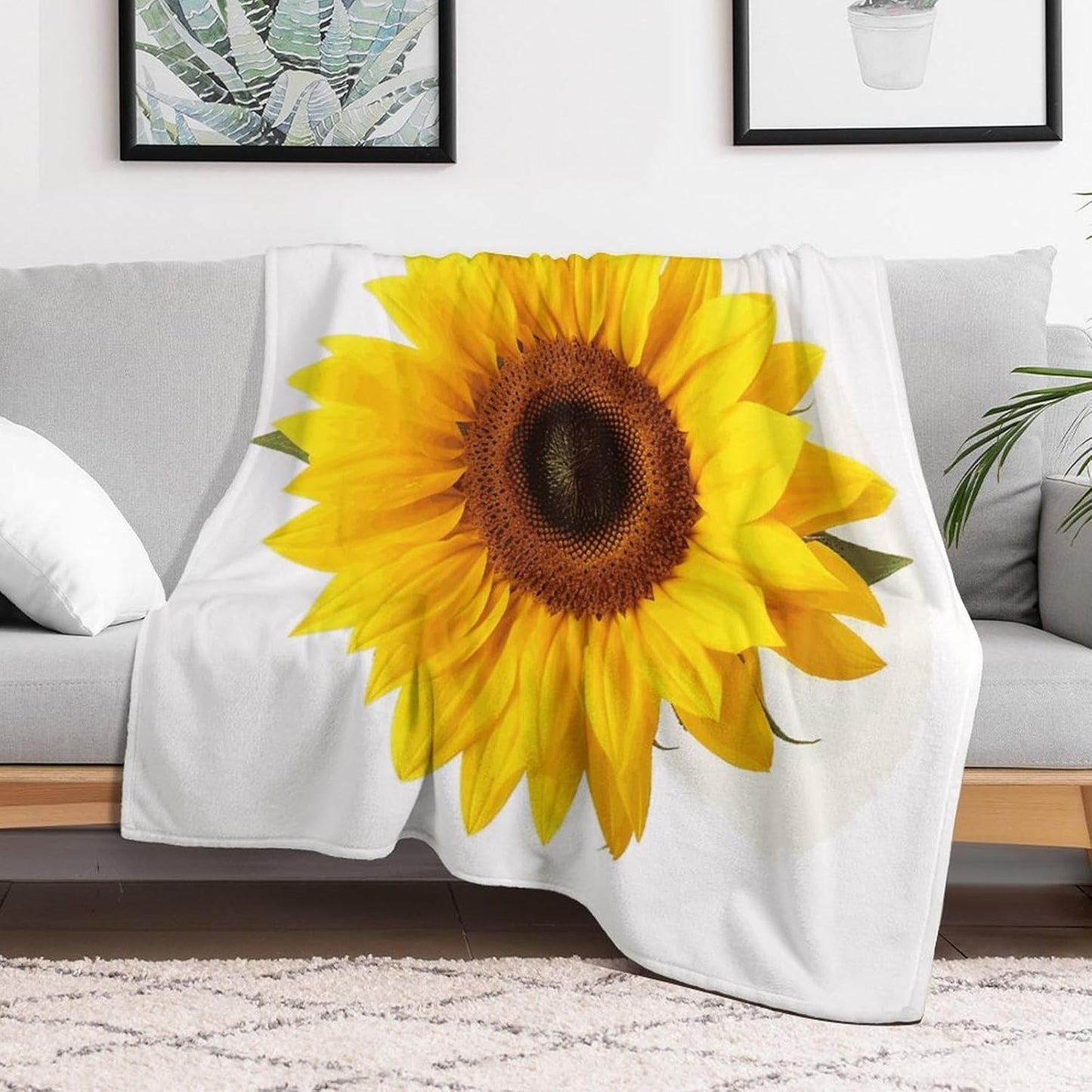 Sunflower Isolated Blanket Super Soft Lightweight Throw Blanket Cute Cozy Warm Bed Blanket Decorative Fuzzy Blanket All-Season Home Decor Gift for Sofa Couch Living Room 50"*60"（130 * 150cm）