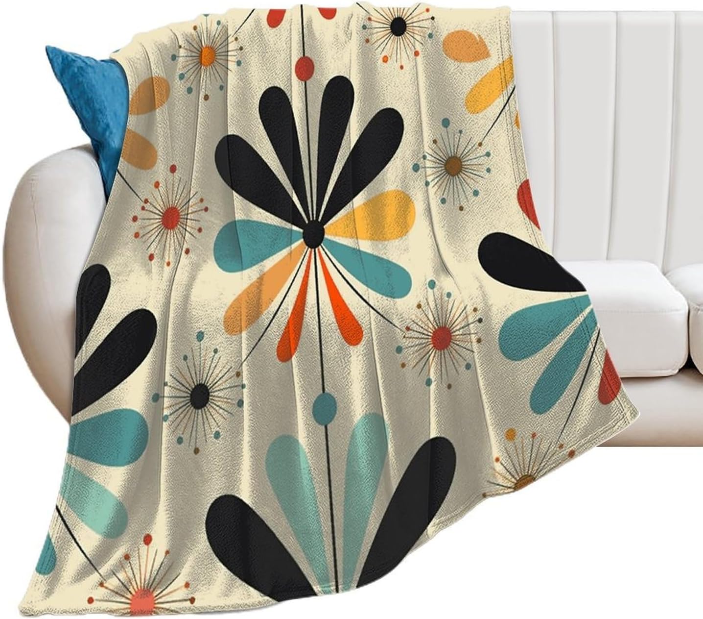 Retro Modern Blanket Super Soft Lightweight Throw Blanket Cute Cozy Warm Bed Blanket Decorative Fuzzy Blanket All-Season Home Decor Gift for Sofa Couch Living Room 40"*50" （100 * 130cm）