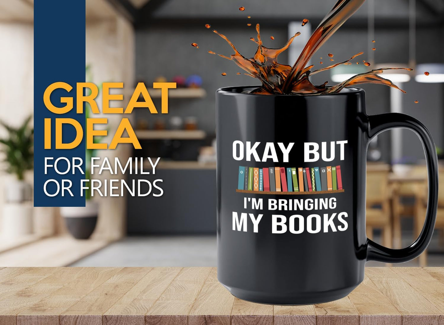 Book Lover Coffee Mug 15oz Black -Bringing My Books - Writer Editor Bookish Librarian Bibliophile Bookish Grammar Philosophers