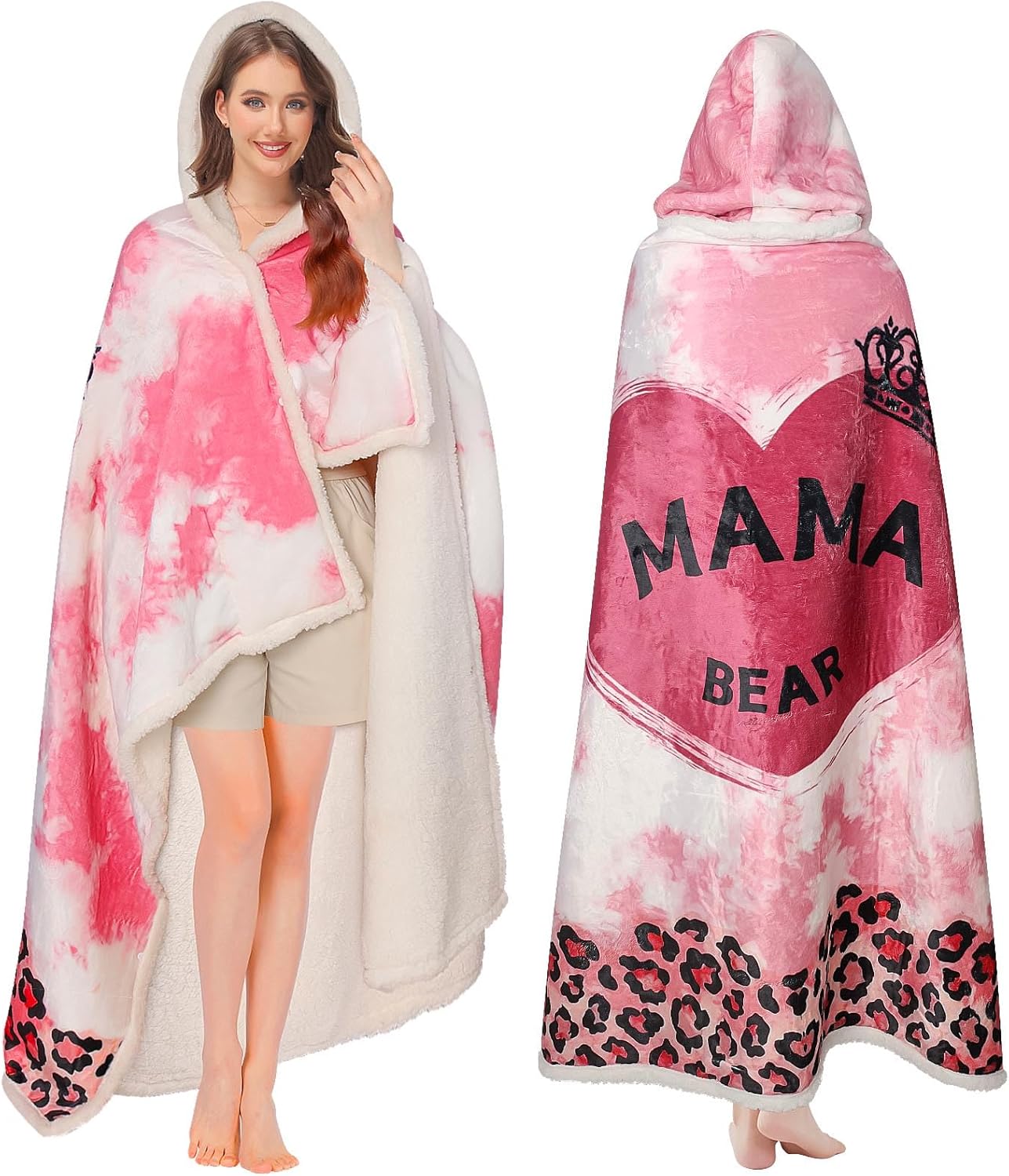 Wearable Blanket Hoodie for Mama, Oversized Blanket Hoodies for Women Mom