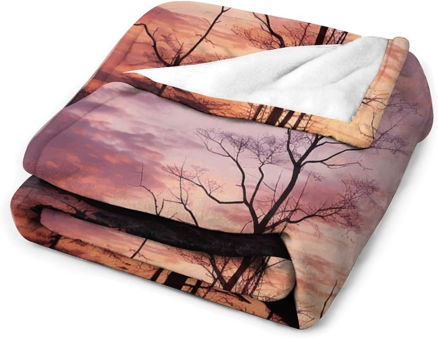Pink Dusk Background Throw Blanket for Couch Super Soft Warm Lightweight Throw Blankets Cozy Flannel Bed Blanket Cute Decorative Blankets for All Seasons Home Decor Gift 30"*40"（76 * 100cm）