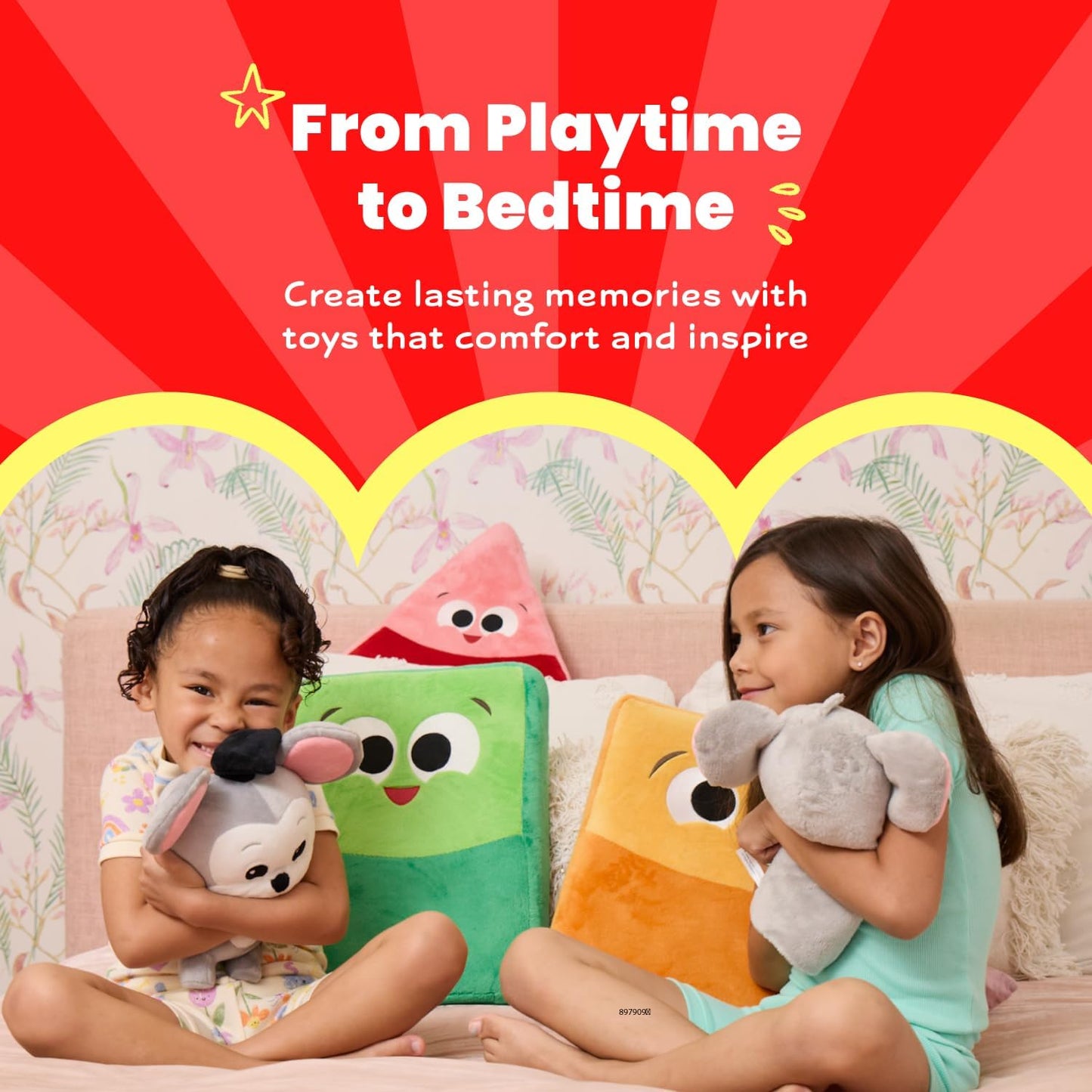 ABCmouse Shapeys Trina Triangle Plush Pillow – Soft Two-Tone Pink Learning Buddy for Kids Ages 3+, Triangle Shape Recognition, Back & Arm Support, Geometry Learning, Reading & Learning Comfort