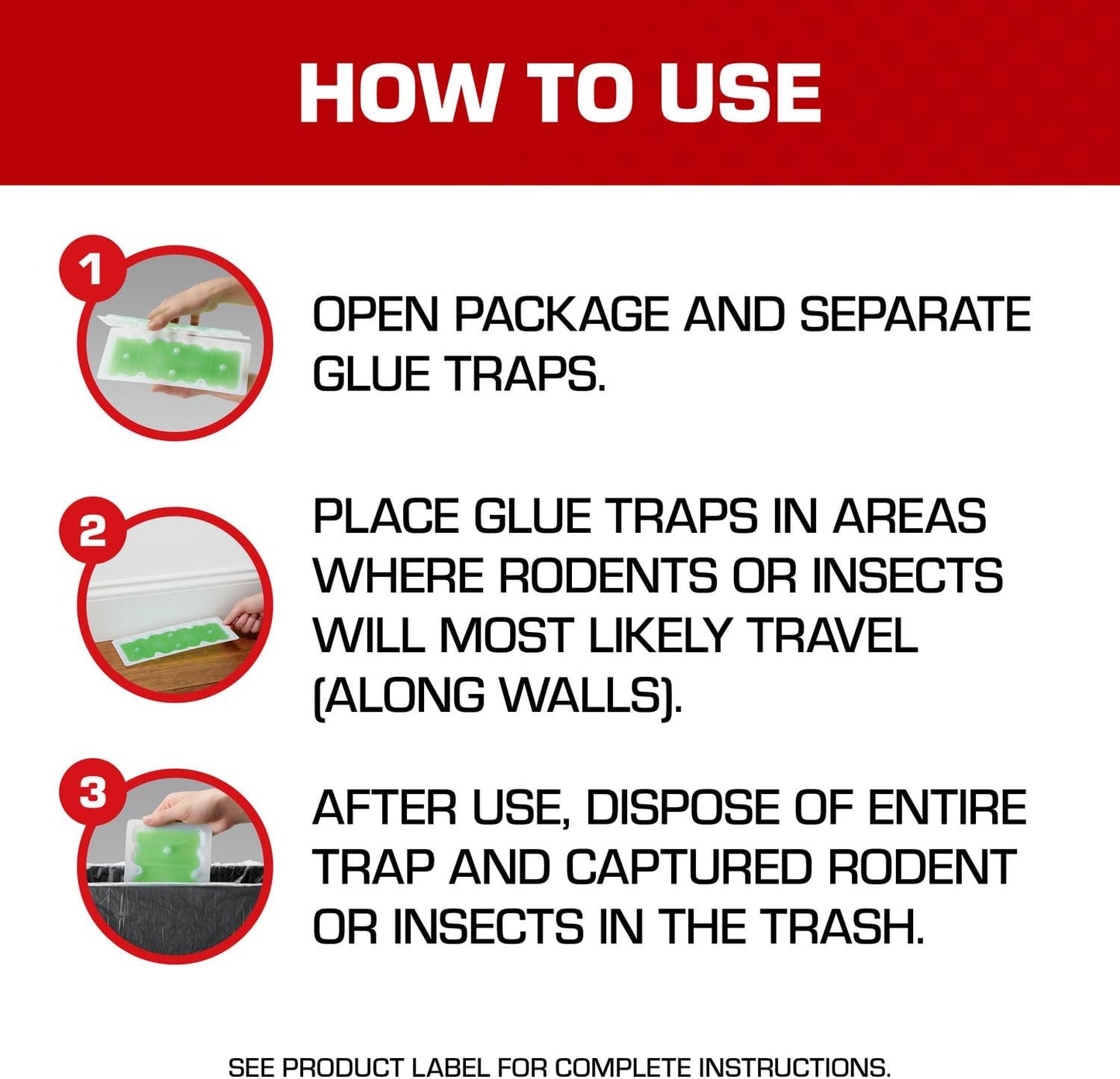 Tomcat Super Hold Glue Traps Rat Size for Rats, Mice, Snakes, Cockroaches, Spiders, and Scorpions, Ready-To-Use, 2 Traps