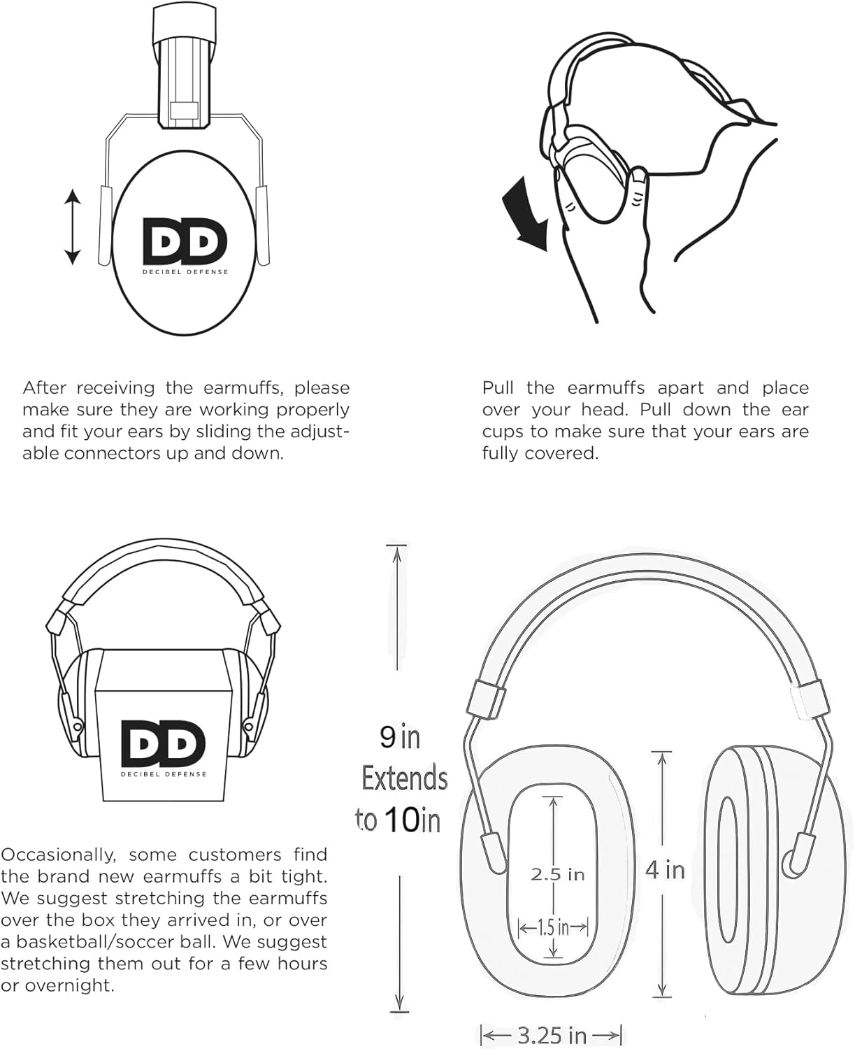 DECIBEL DEFENSE Professional Safety Ear Muffs 37dB NRR - The HIGHEST Rated & MOST COMFORTABLE Ear Protection for Shooting & Industrial Use - THE BEST HEARING PROTECTION...GUARANTEED (SAFETY GREEN)