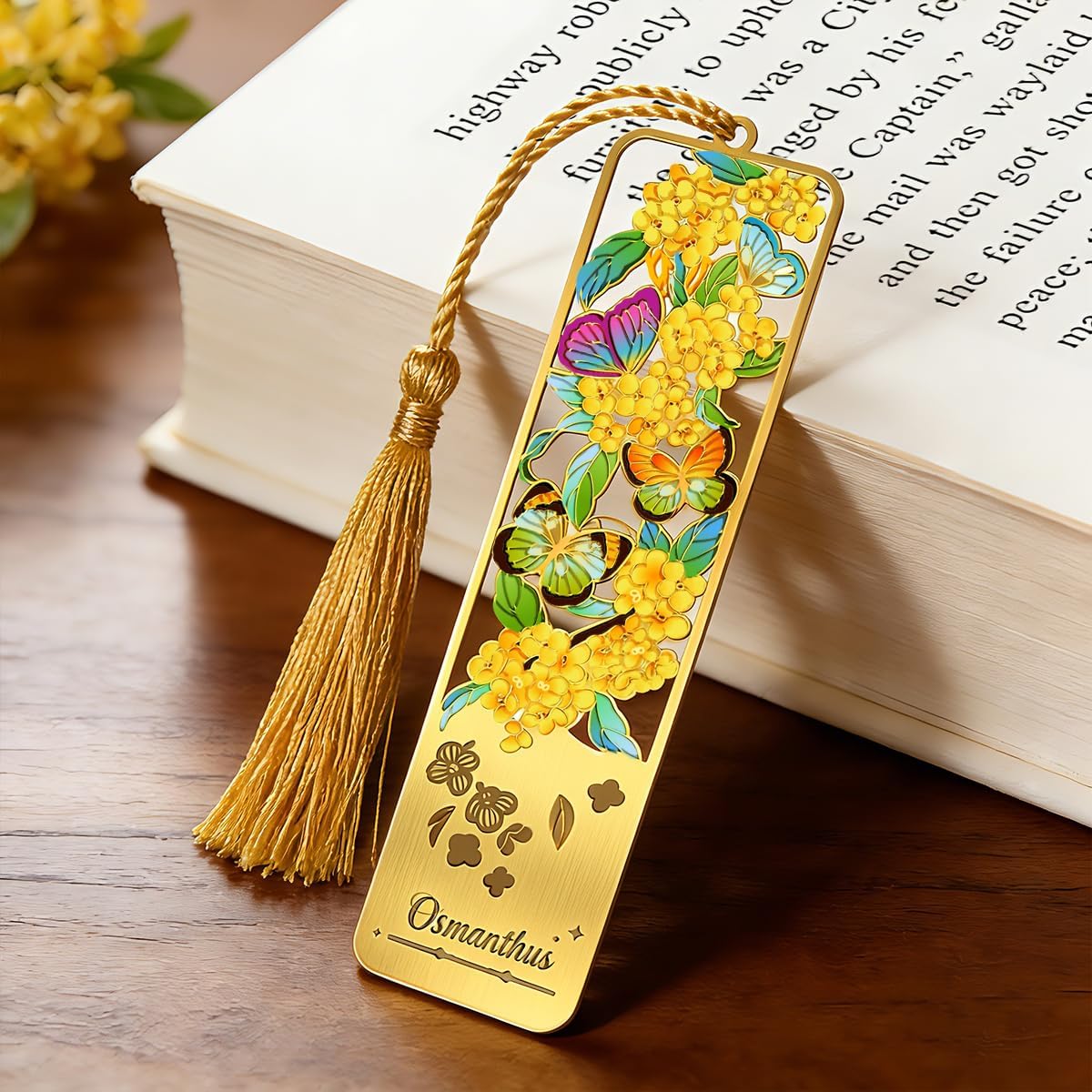 Flower Book Mark with Tassel for Reading Women, Pretty Cute Hollow Butterfly Book Markers for Women, Men, Kids, Teachers, Students, Reading Accessories Gifts for Book Lovers（3PCS-Styple A）