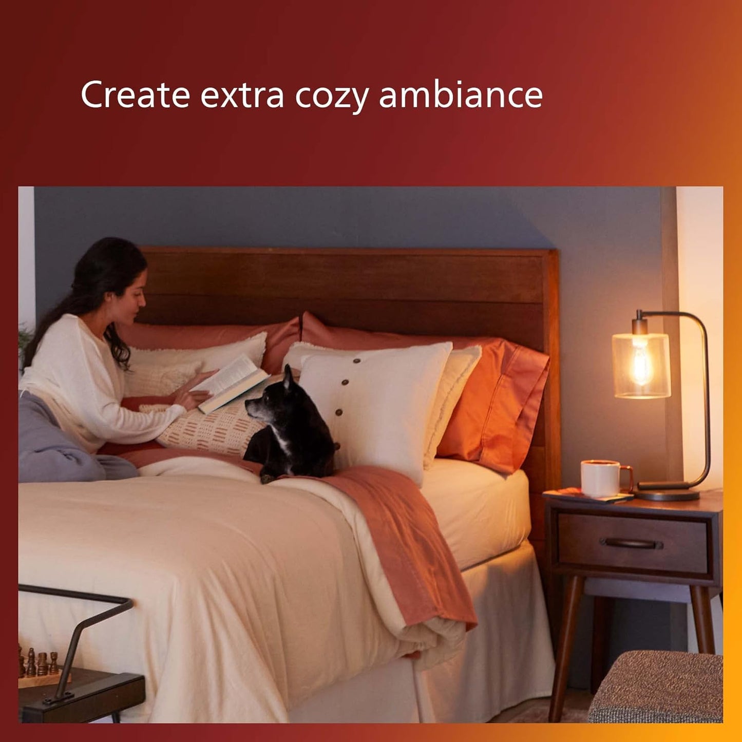 PHILIPS LED 60W A19 1-Pack Vintage Edison Spiral Amber (2000K) 400 Lumen (6.5W = 60W) Dimmable Flicker-Free Light Bulb