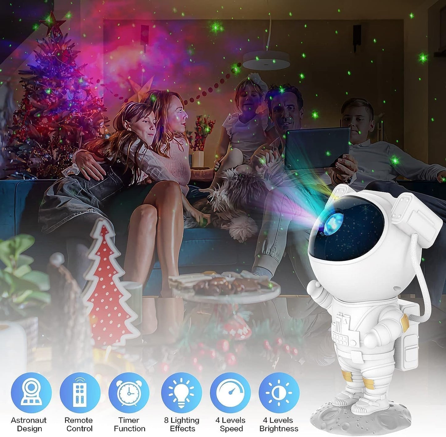 Star Projector Galaxy Night Light, Astronaut Galaxy Projector with Timer and Remote Control, Sunset lamp, Gift for Kids Adults for Bedroom, Birthdays,Christmas, Valentine's Day.