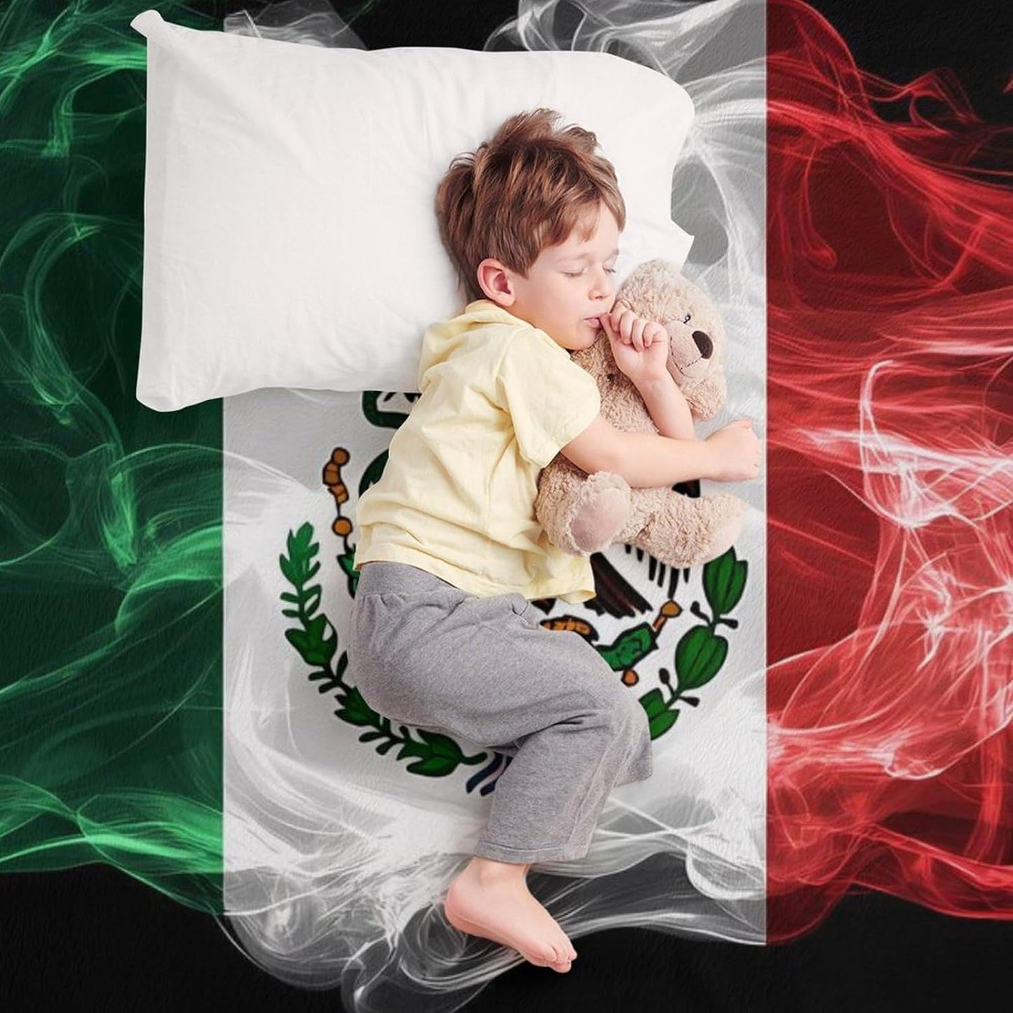 Mexico Mexican Fiag Throw Blanket for Couch Bed Plush Cozy Fuzzy Flannel Blanket for All Season 60"x80"