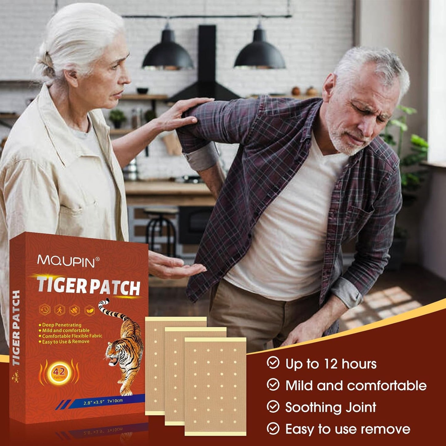 42PCS Tiger Patch, Chinese Tiger Back Heat Patches Ultra Strength for Muscle Joint of Knee Shoulder and Neck