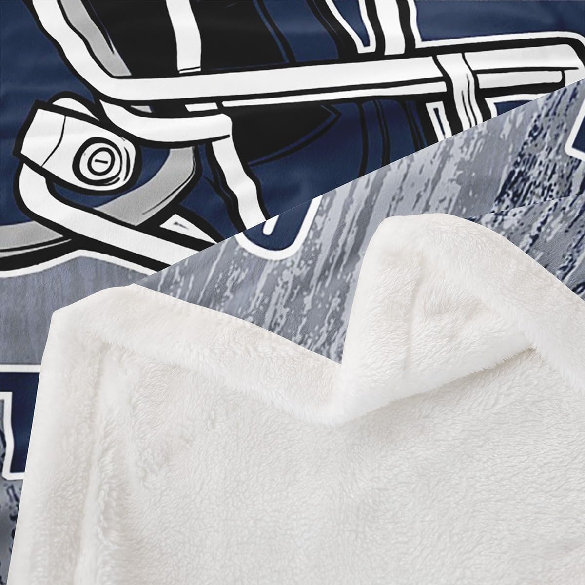 Erosebridal Cowboys Football Sherpa Blanket Boys Girls Fleece Throw Blanket Gridiron Gifts for City Fans Women Men Plush Bed Blankets Rugby Sports Fuzzy Plush, Navy Blue, 40"X50"