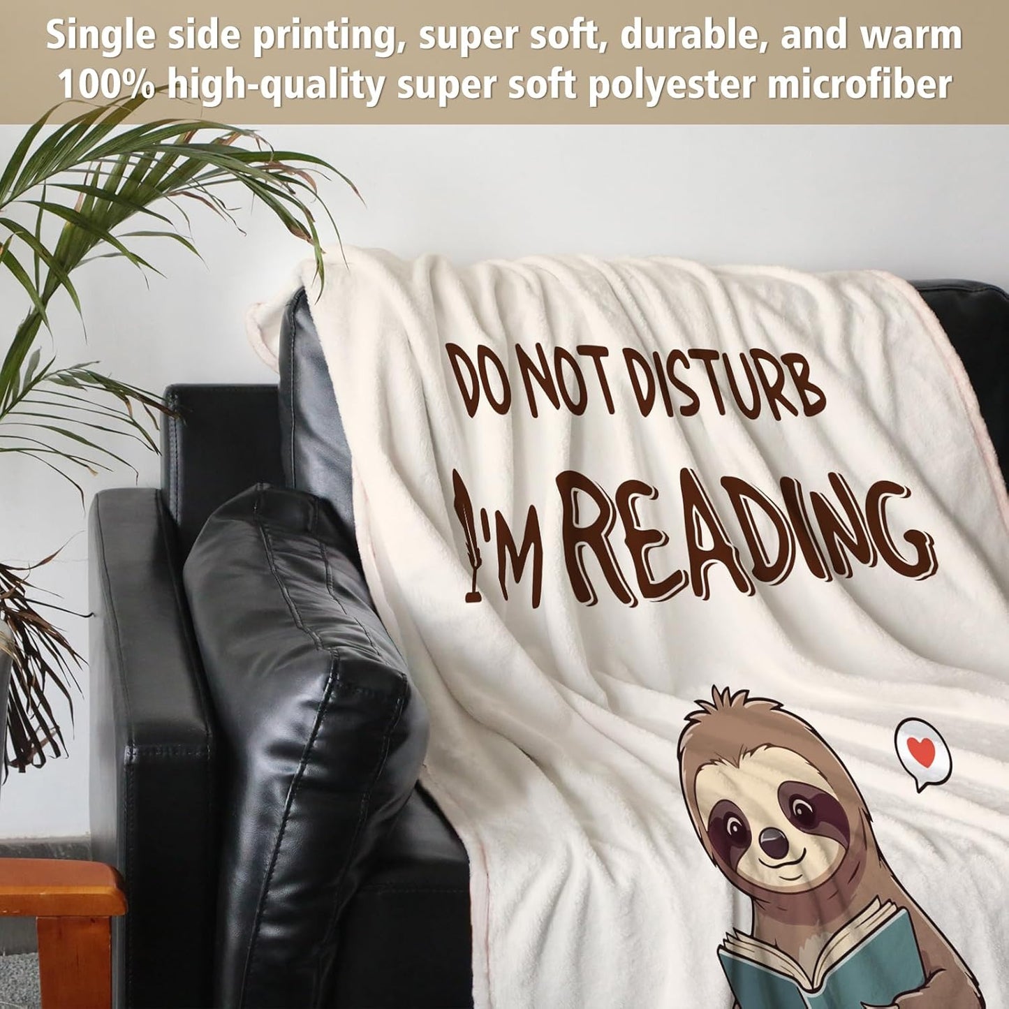 GiltGlimmer Book Lovers Gifts - Do Not Disturb I'm Reading Blanket, Reading Gifts for Book Lovers Bookish Bookworm, Books Club Gift for Women Men, Literary Gift Ideas for Birthday Graduation 60"x50"