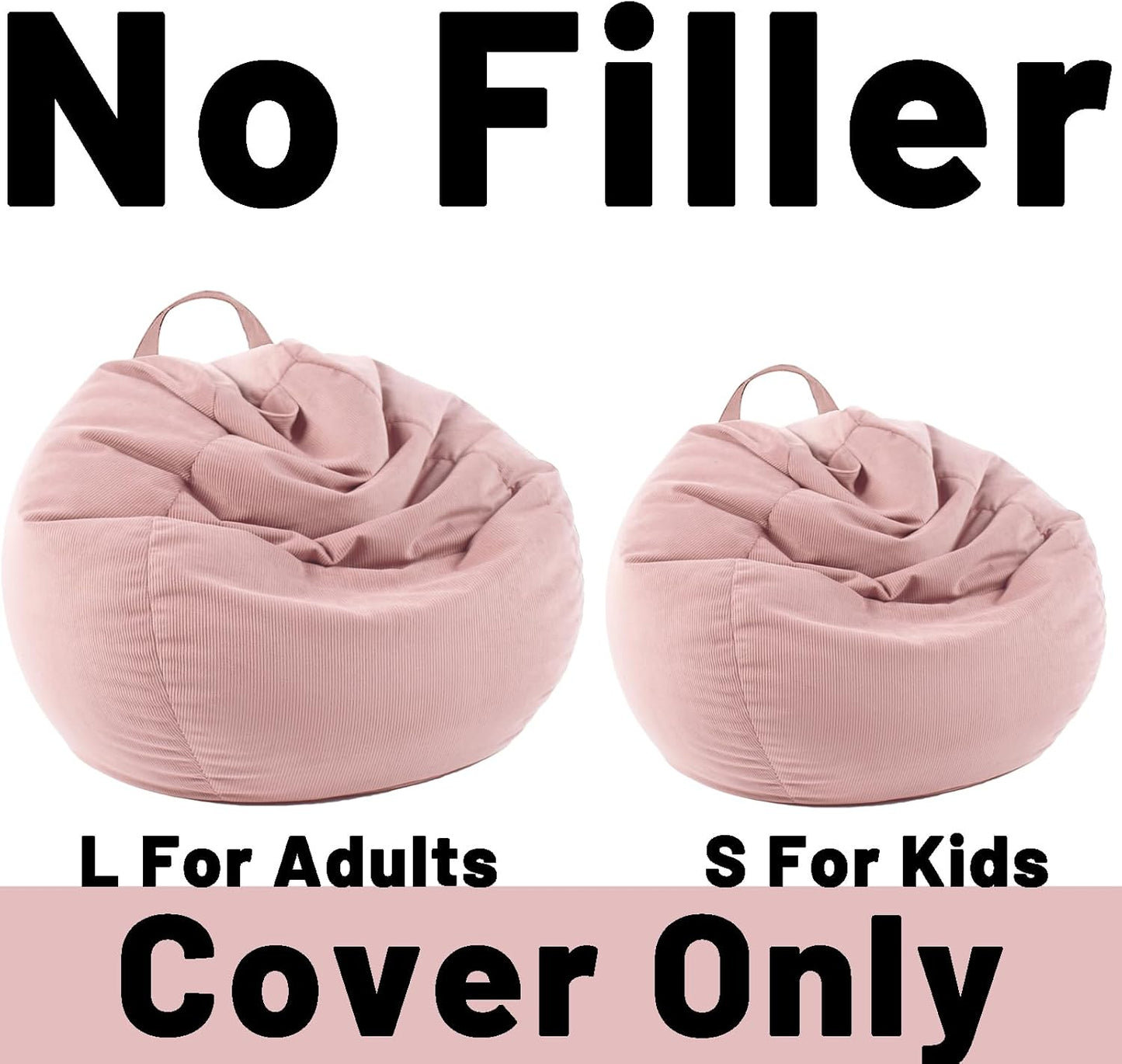 LPMOERA Stuffed Animal Storage Bean Bag Chair Cover (No Filler) For Kids and Adults.Pets Dogs/Cats Lazy Beds.Soft Premium Corduroy Stuffable Bean Bag For Organizing Children Plush Toys or Memory Foam