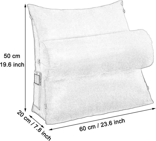 Bed Wedge Pillow for Sleeping After Surgery Back Cushion for Couch Lumbar for Adult with Adjustable Neck Support Bolster Pillows Triangular Backrest Pillow ( Color : Purple , Size : 60 x 20 x 50 cm )