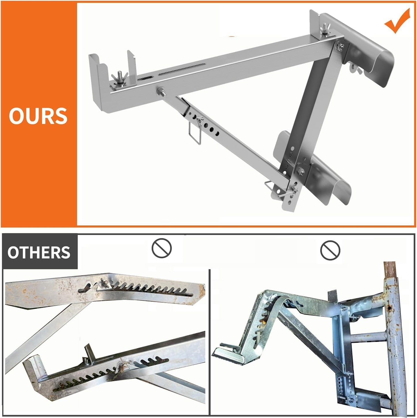Ladder Jacks 2 Pack for Metaltech Scaffolding Platform,Two-Rung Short Body Extension Ladder Jack for Working Stage,2024 Upgrading Design & Strengthen Stability. (1 Pair)