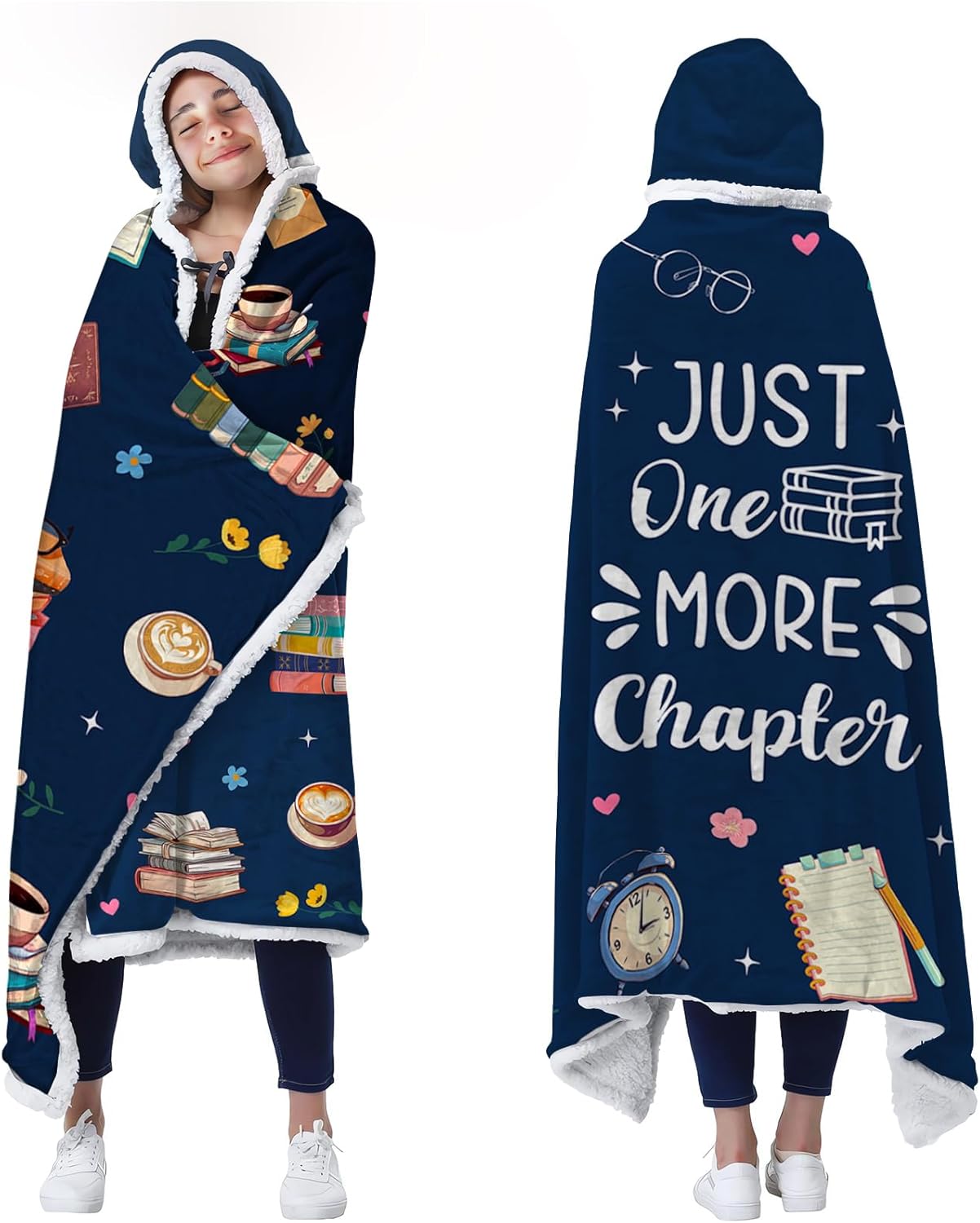 Book Lovers Gifts, Bookish Gifts for Book Lovers, Wearable Blanket Hoodies for Adults Readers, Oversized Reading Blanket Wearable, Bookworm/Reading Gift for Thanksgiving Christmas