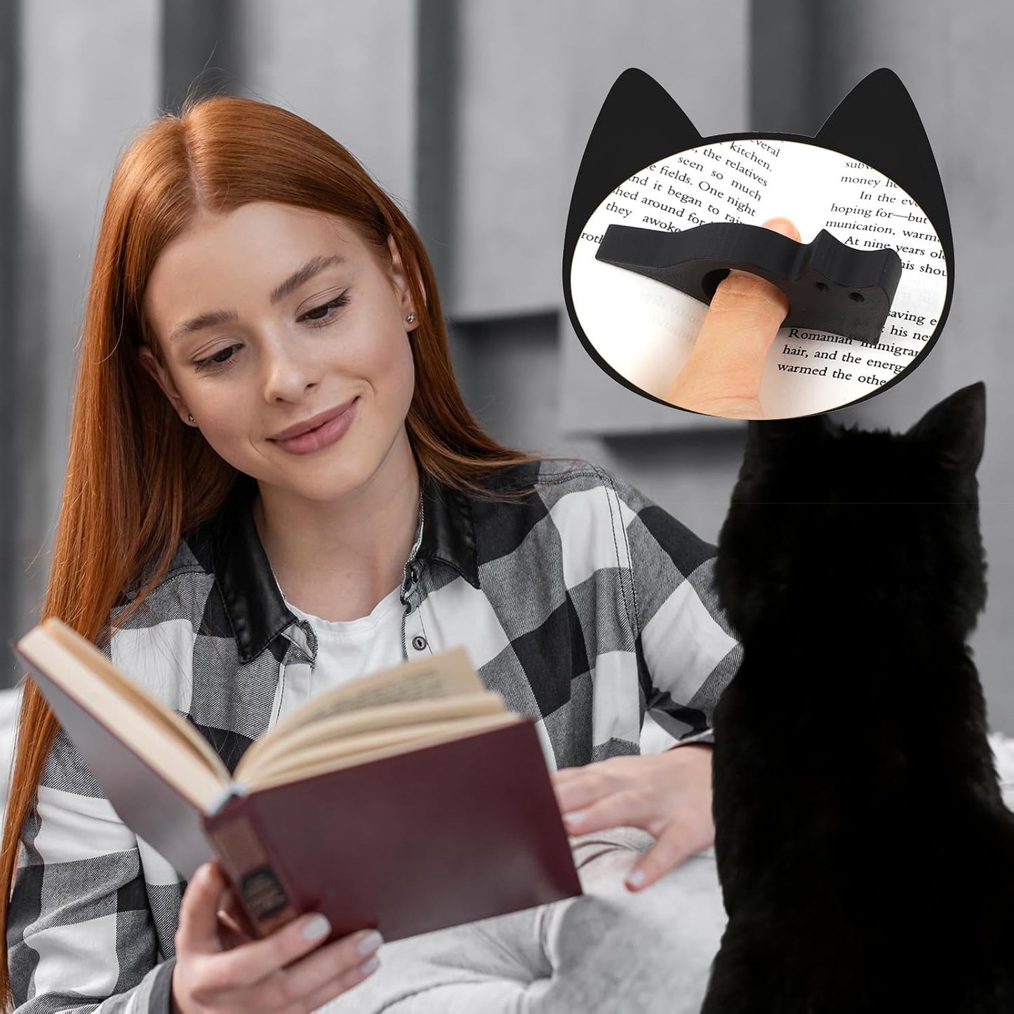 4 Pcs Cat Book Page Holder Set, 2 Pcs Thumb Book Page Holder, 2 Pcs Zinc Alloy Cat Book Marker with Pendent, Book Accessories for Reading Lovers, Literary Gifts for Readers