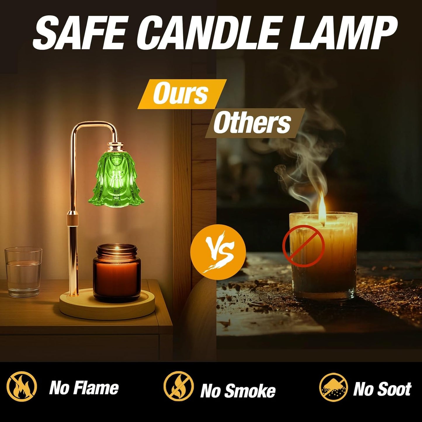 Candle Warmer Lamp with Timer and Dimmer, Electric Wax Warmers for Scented Candles with 5 Brightness Settings, Anti-Glare Lamp with Adjustable Height, Home Decor, Gift for Valentines, Birthday