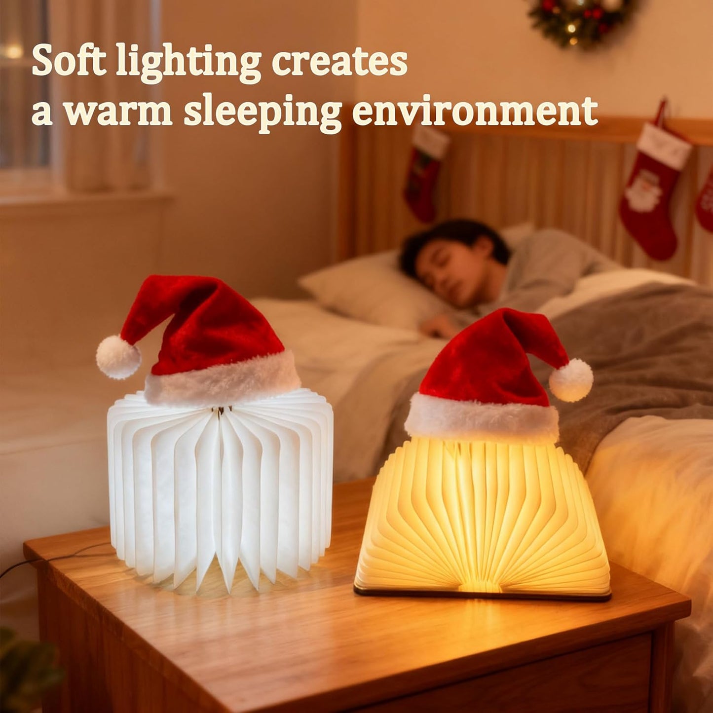 Folding Book Lamp, Wooden Book Light,Book Lovers Gifts,Portable USB Rechargeable Night Light, Home Office Decoration Gift LED Book Light for Home Decor Birthday Gift