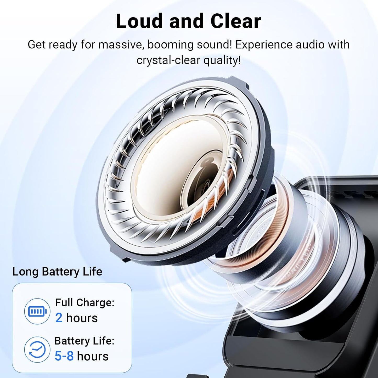 Induction Speaker with Phone Stand 5 in 1 Wireless Induction Bluetooth Audio for iPhone Android Phone Speakers Amplifier with Rechargeable Colorful Light, Birthday Gifts for Men Women Teens (Black)