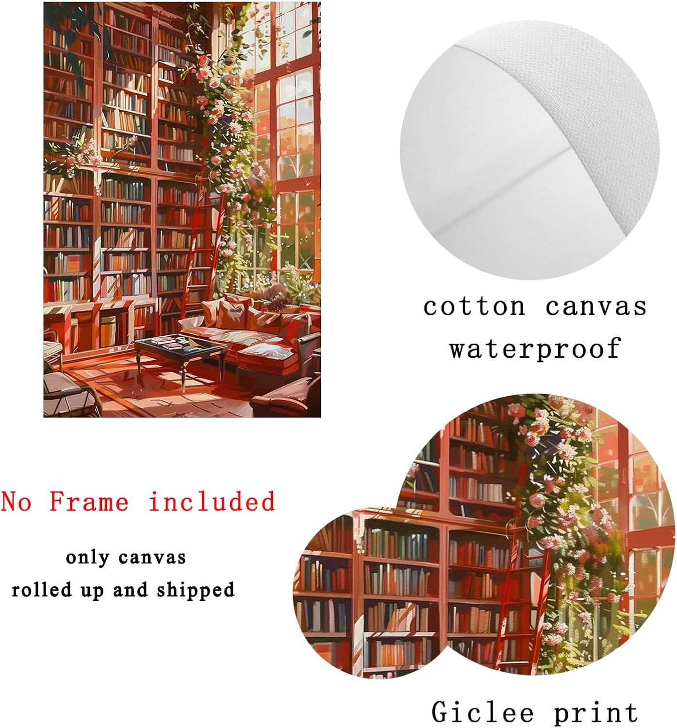 library wall art modern library poster Watercolor Books wall art Aesthetic Book Poster pink flower watercolor art Watercolor Aesthetic Paintings Aesthetic library art Reading Poster 16x24inch No frame