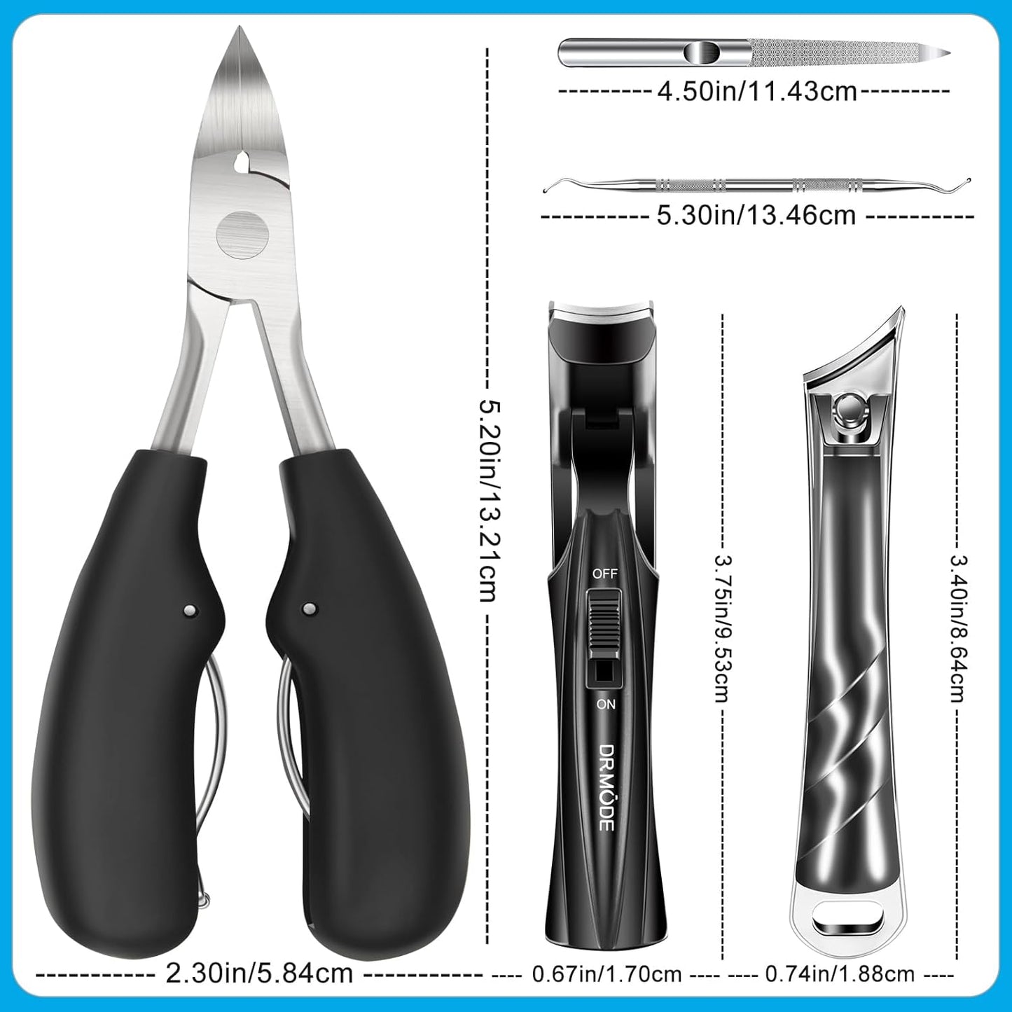 2026 Toenail Clippers for Thick Toenails for Seniors, Angled Head Large Toe Nail Clippers Set for Men, Heavy Duty Ingrown Toenail Clippers with Long Handle, Ultra Sharp Slanted Nail Cutter Wide Jaw