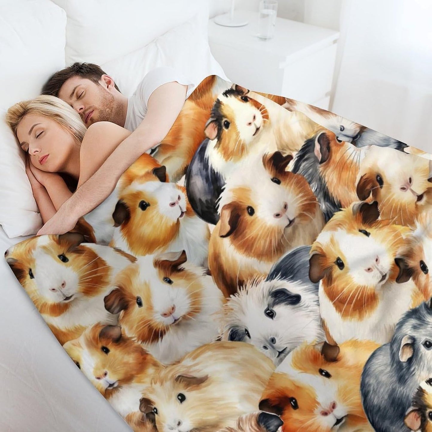 Guinea Pig Throw Blanket - Soft Flannel Polyester Blanket for Kids, Adults - 50"x40"
