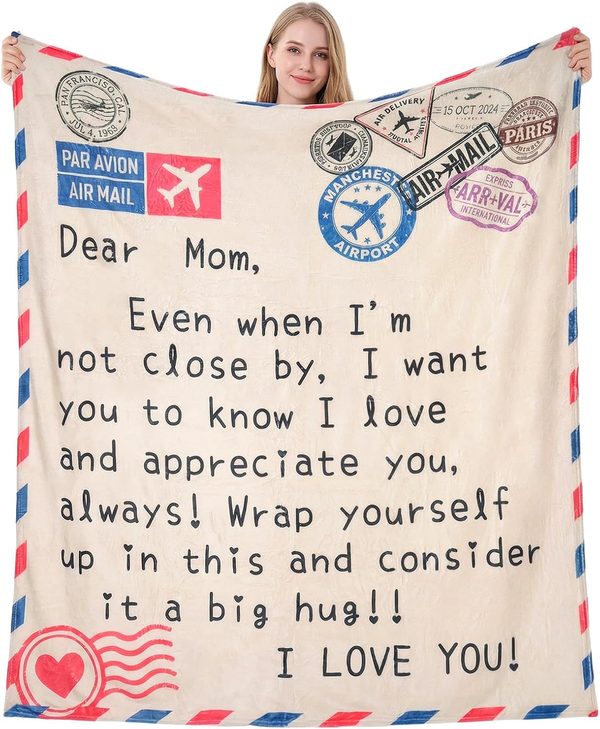 Throw Blankets Gifts for Mom from Daughter Son 50x60 Inch Soft Flannel Throw Blankets for for Mother's Day Christmas Valentines Day Birthday Anniversary for Bed Couch