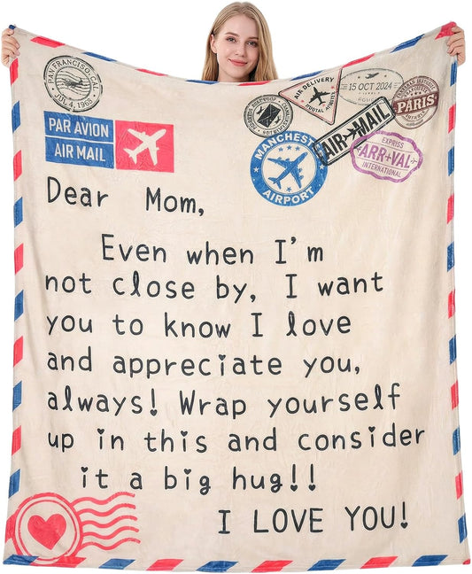 Throw Blankets Gifts for Mom from Daughter Son 50x60 Inch Soft Flannel Throw Blankets for for Mother's Day Christmas Valentines Day Birthday Anniversary for Bed Couch