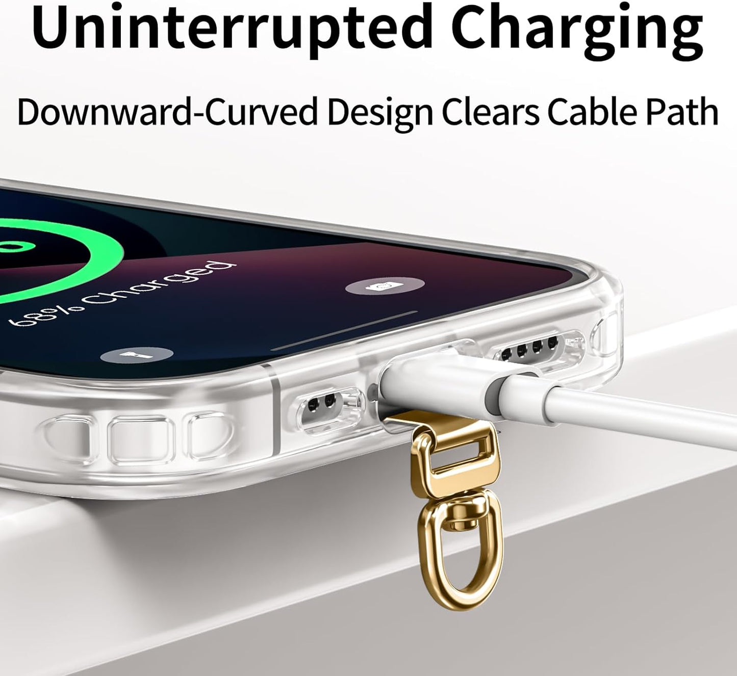 Phone Tether Tab & Lanyard Tab, 360° Swivel Clip - Ultra Thin Stainless Steel Universal Patch for All Phone Cases