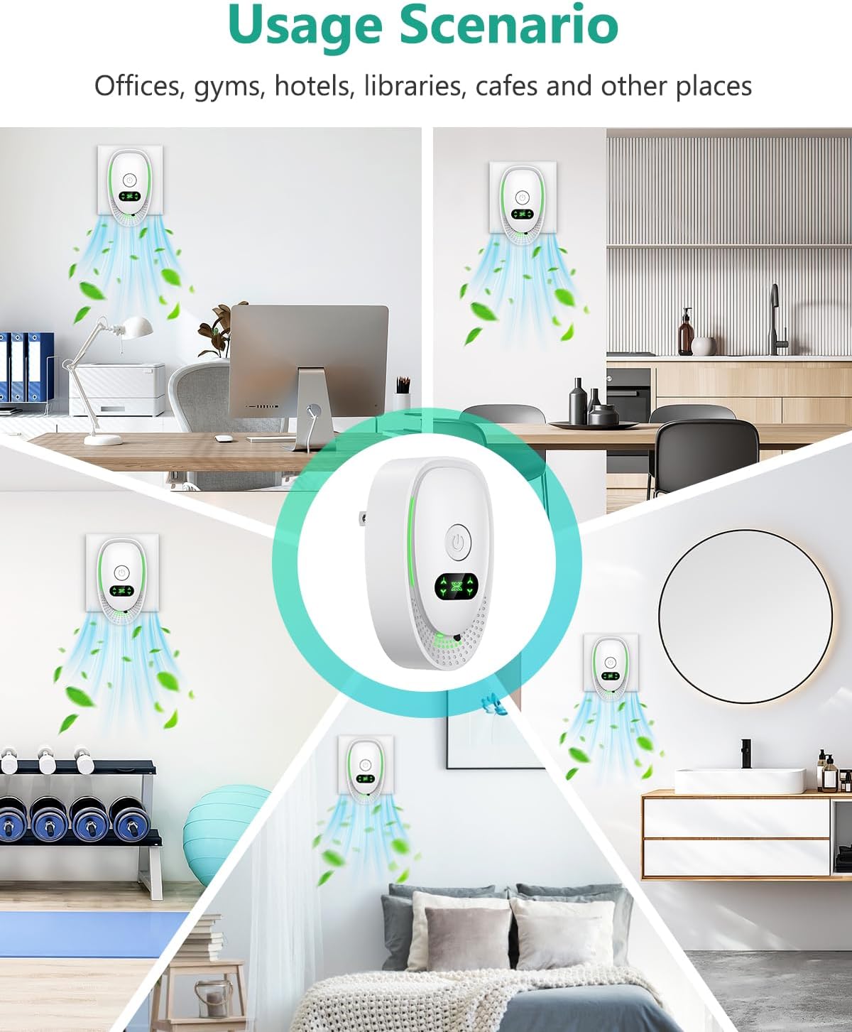ORIA Plug-In Air Purifier, 4 Pack Negative Ion Air Ionizer for Home, Quiet Operation Air Freshener, Portable Mini Air Cleaner for Kitchen, Bedroom, Office, Pets Smoke Smell