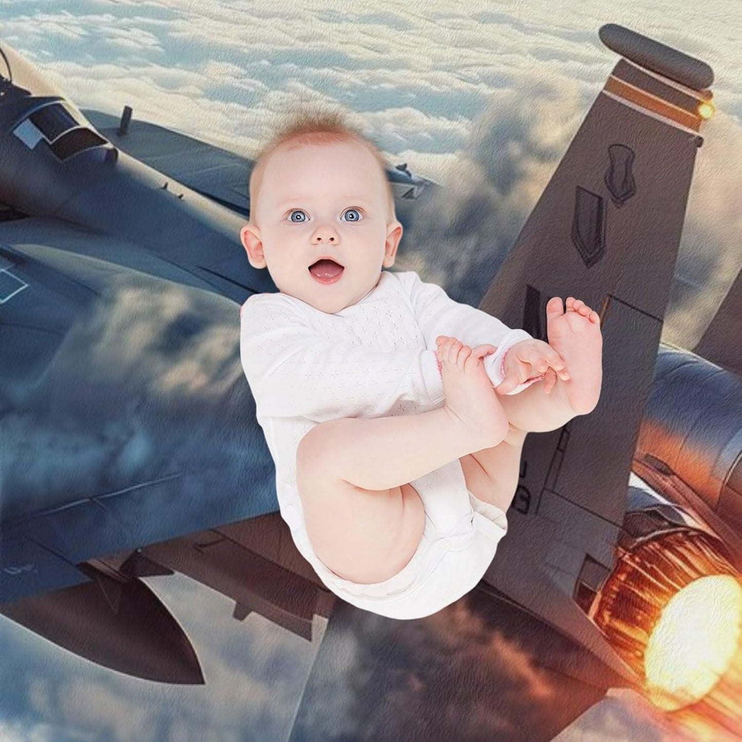 Military F-15 Ea-gles Fighter Jet Aircraft Throw Blanket for Couch Bed Plush Cozy Fuzzy Flannel Blanket for All Season 60"x80"