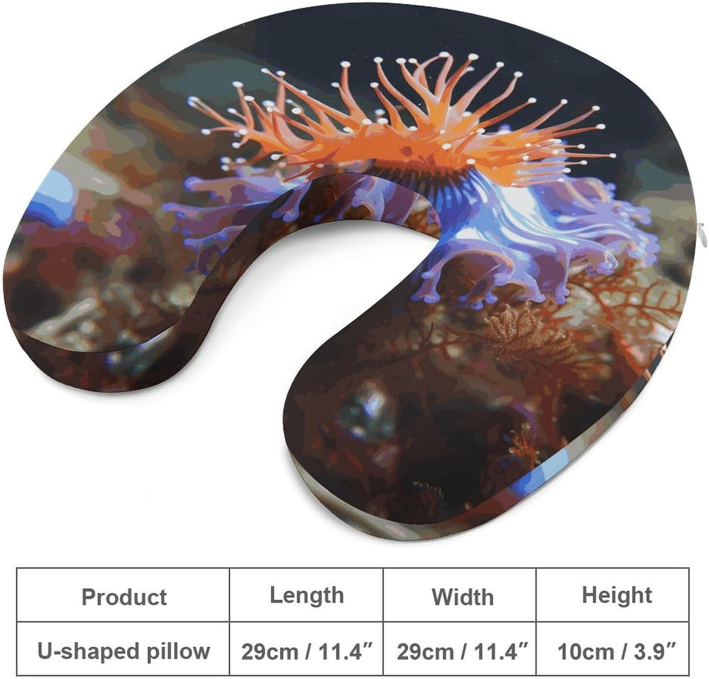 Nudibranch Neck Pillow Memory Foam U Shaped Pillows Portable Pillows for Shoulder Travel Head Support Pillow with Concealed Zipper for Airplane Car Home Office