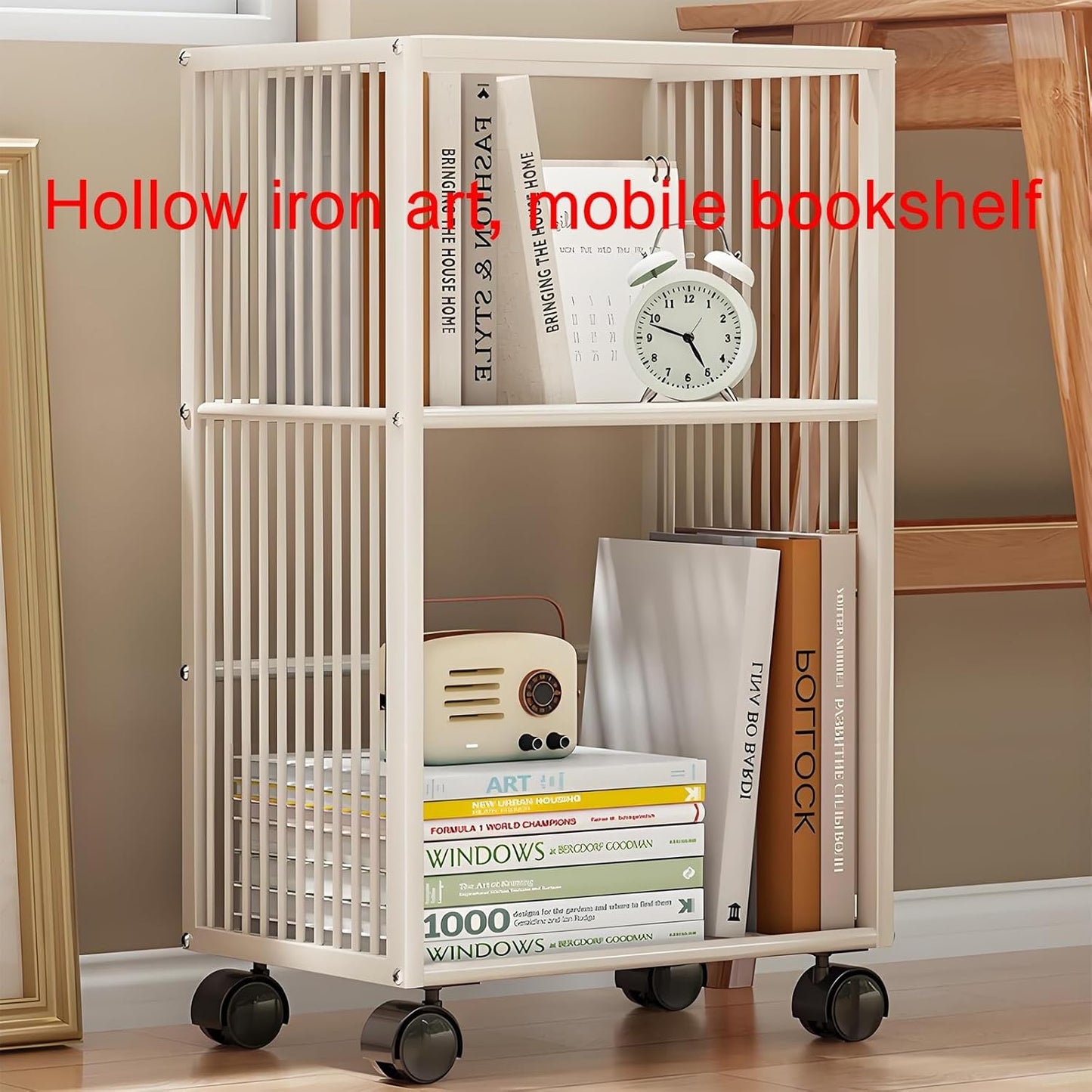 Bookshelf,spinning Bookshelf,metal Bookshelf,rotating Book Shelf,unique Bookshelf,book Shelves,bookshelf With Storage,Suitable For Living Room, Bedroom, Study, Living Room Corner, Balcony(Gold)