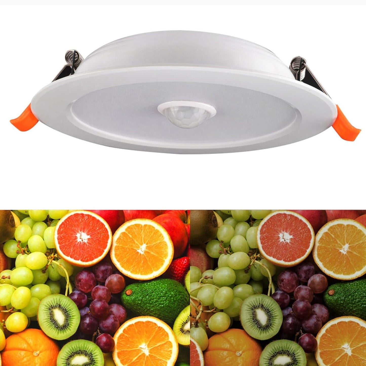 12W AC85‑265V LED Ceiling Light, Downlight Human Body Sensor Recessed Lamp Recessed Light Fixtures for Home Indoor Living Room (Warm White)